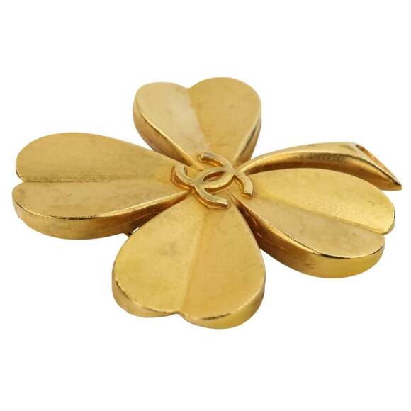 CHANEL Vintage Gold Logo Brooch - Picture 2 of 14